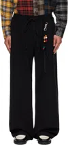 Song For The Mute Wide-leg Gabardine Track Pants In Black