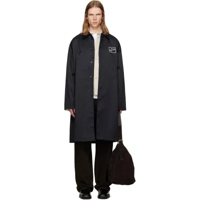 Song For The Mute Black Heavy Memory Satin Coach Coat