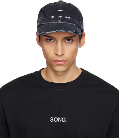 Song For The Mute Black Overdyed Denim Cap