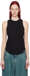 Song For The Mute Black Raw Edge Tank Top In Black