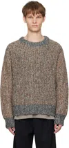 Song For The Mute Brown Oversized Sweater In Multi
