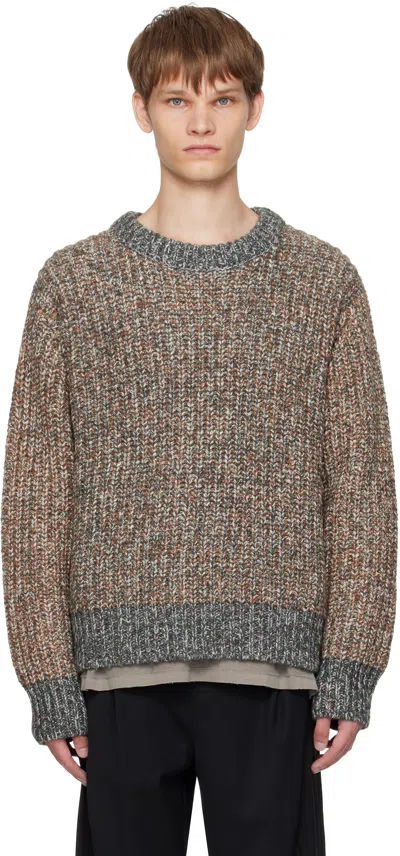 Song For The Mute Brown Oversized Sweater In Multi