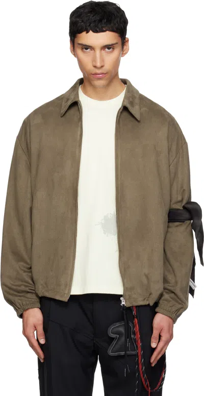 Song For The Mute Shirt Collar Casual Jacket In Green