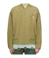 Song For The Mute Khaki Plant Bomber Jacket In Green
