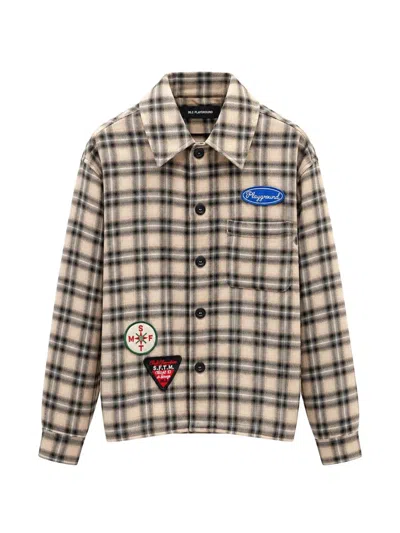 Song For The Mute Check Patch-detail Jacket In Multi