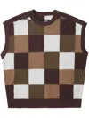 Song For The Mute Checked Vest In Brown