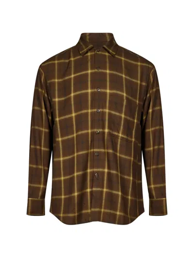 Song For The Mute Check-pattern Shirt In Brown