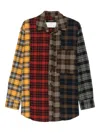 Song For The Mute Color-block Check Shirt In Multi