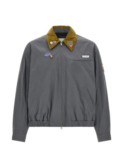 Song For The Mute Corduroy-collar Brooch-embellished Jacket In Blue