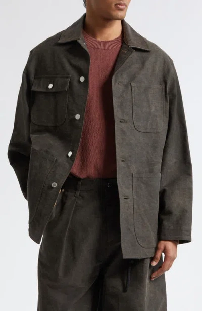 Song For The Mute Cotton Moleskin Barn Jacket In Green
