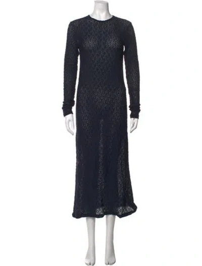Pre-owned Song For The Mute Crew Neck Long Dress In Blue
