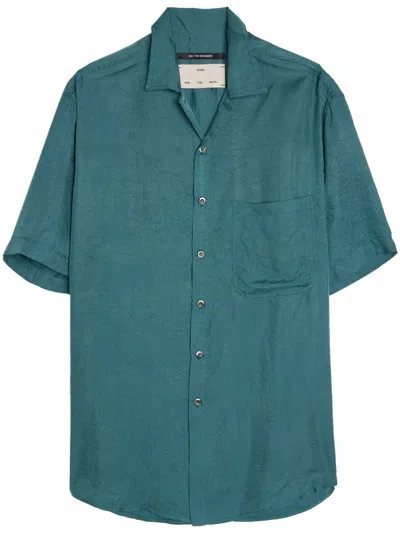 Song For The Mute Crinkled Cotton Shirt In Blue