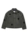 Song For The Mute Daisy Crop Patch Pocket Jacket Green In Black