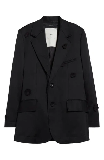 Song For The Mute Daisy Oversize Wool Blazer In Black