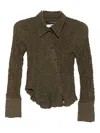 Song For The Mute Distressed-effect Shirt In Green