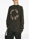 Song For The Mute Distressed Logo Print Sweatshirt In Braun