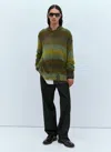 Song For The Mute Distressed Oversized Mohair Sweater In Green