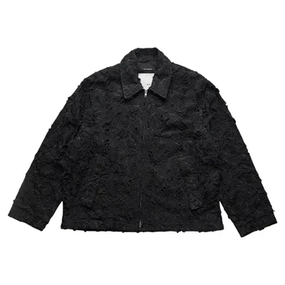 Pre-owned Song For The Mute Distressed Zip Up Jacket 'black' | Men's Size 50