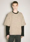 Song For The Mute Double-layered Sleeves Sweater In Beige