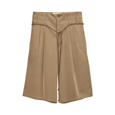 Pre-owned Song For The Mute Double Pleated Shorts 'taupe' | Brown | Men's Size 46