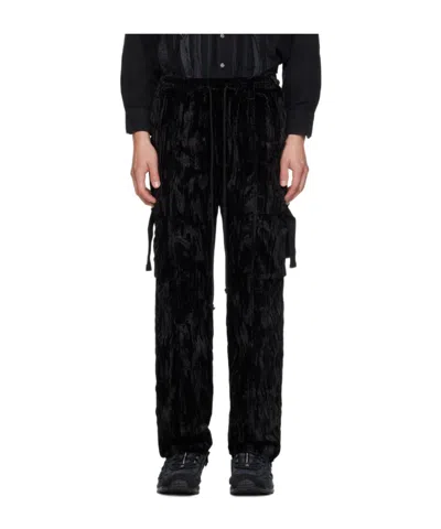 Song For The Mute Drawback Detail Casual Pants In Black