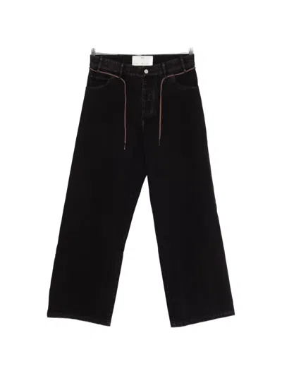 Song For The Mute Drawstring Jeans In Black