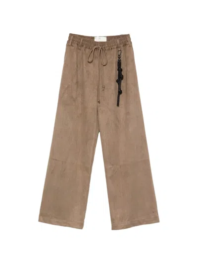 Song For The Mute Drawstring-waist Wide-leg Trousers In Brown
