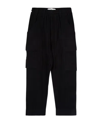 Song For The Mute Elastic Waistband Casual Pants In Black