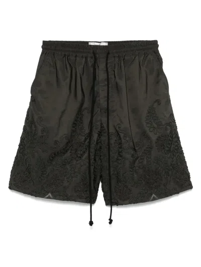 Song For The Mute Embroidered Bermuda Shorts In Green