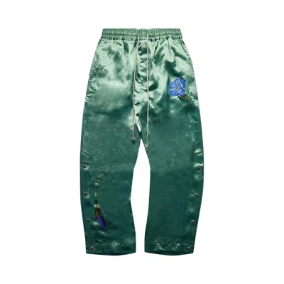 Pre-owned Song For The Mute Falling Flowers Studded Track Pant 'mint' | Green | Men's Size 50