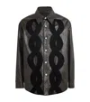 Song For The Mute S Dark Brown Applique Faux-leather Jacket In Brown