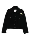 Song For The Mute Floral-appliqué Jacket In Black