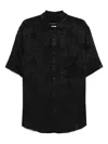 Song For The Mute Floral-jacquard Shirt In Black