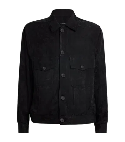 Song For The Mute Floral-jacquard Worker Jacket In Black