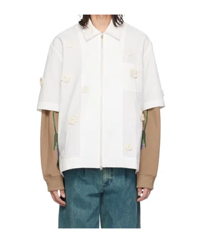 Song For The Mute Floral Patch Shirt In White