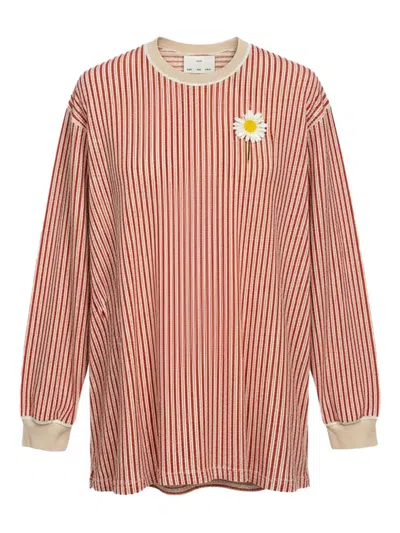 Song For The Mute Flower Crew Neck Sweatshirt In Pink