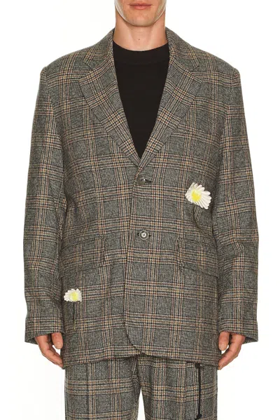 Song For The Mute Flower Square Blazer In Gray