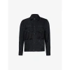 SONG FOR THE MUTE SONG FOR THE MUTE MEN'S JET BLACK FRINGE-EMBELLISHED BOXY WOVEN OVERSHIRT