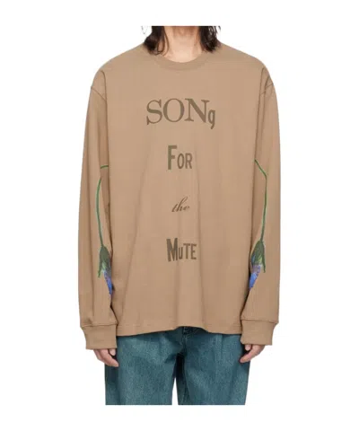 Song For The Mute Graphic Print Sweatshirt In Brown