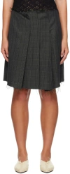 Song For The Mute Gray Pleated Miniskirt In Charcoal