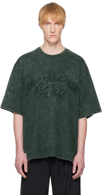 Song For The Mute Green Adidas Originals Edition Washed T-shirt In Shadow Green