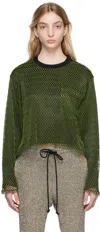 Song For The Mute Green & Black Layered Long Sleeve T-shirt In Green / Black