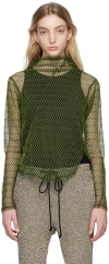 Song For The Mute Twist Sweater In Green / Black