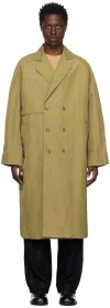 Song For The Mute Double-breasted Trench Coat In Sage