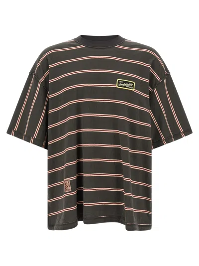 Song For The Mute Gym Tee Striped T-shirt In Brown