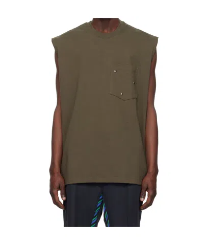 Song For The Mute Khaki Arabesque Tank Top In Army