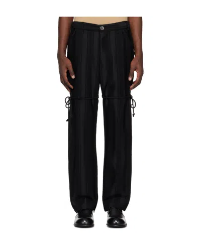 Song For The Mute Knitted Wide-leg Trousers In Black