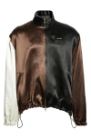 SONG FOR THE MUTE LAD COLORBLOCK SATIN JACKET