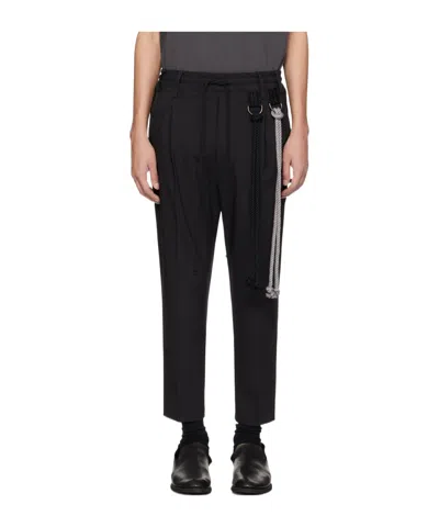 Song For The Mute Lanyard Belt Loop Casual Pants In Black