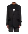 Song For The Mute Daisy Oversize Wool Blazer In Black